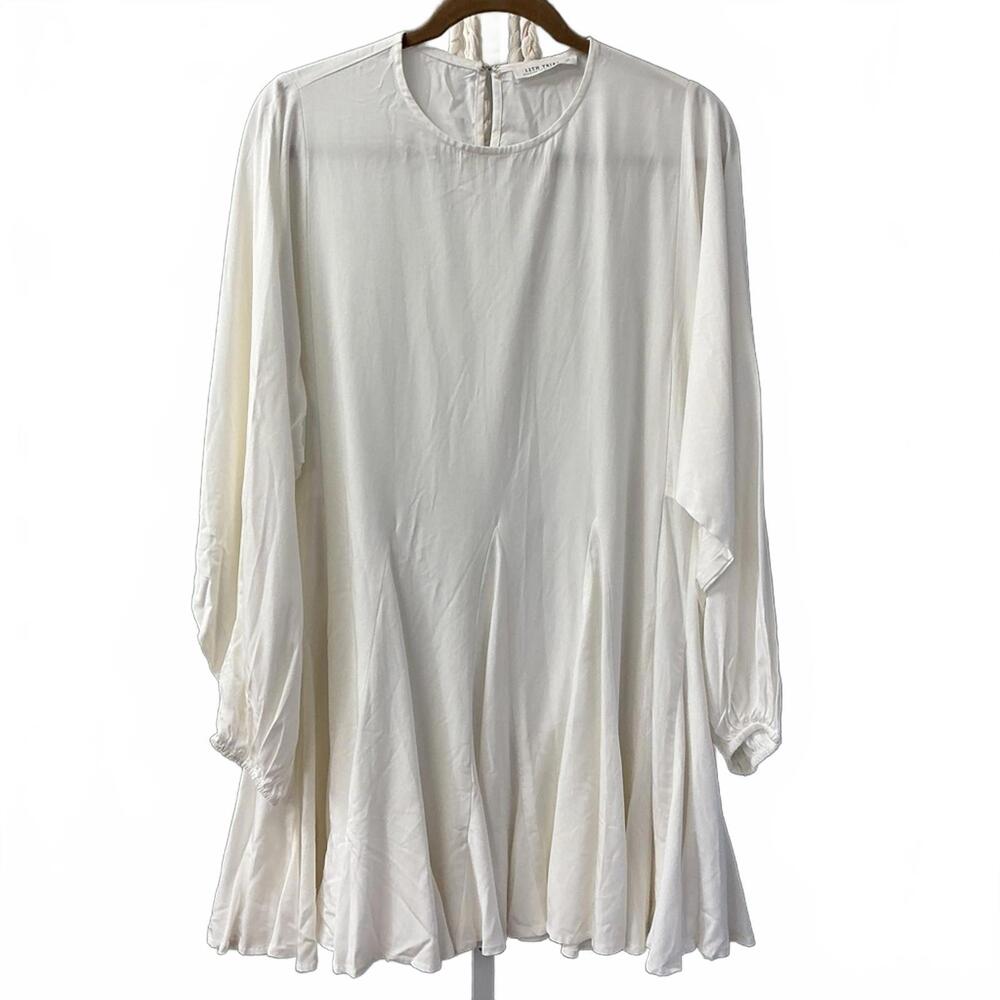 12th Tribe Style For Global Soul Off White Long Sleeve Flowing Tunic Top Medium
